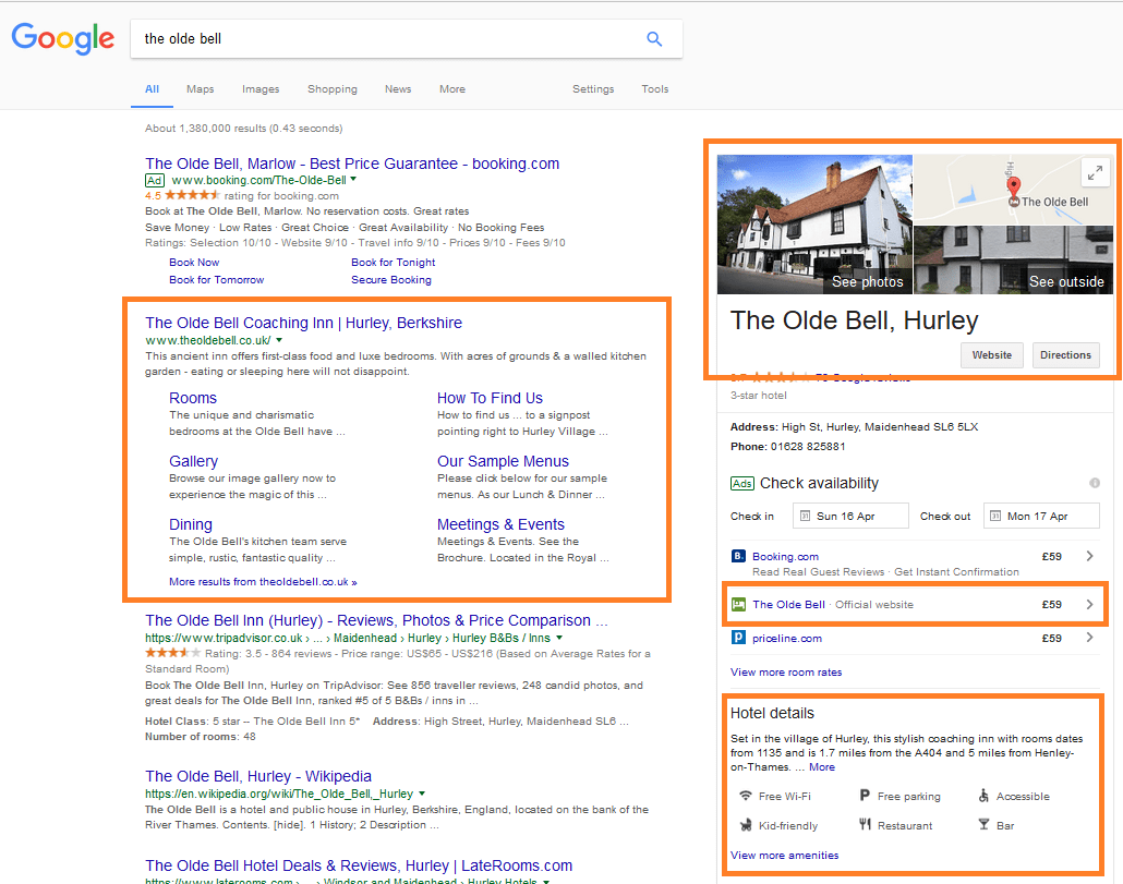 the olde bell google